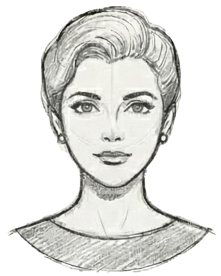 Female diamond face shape